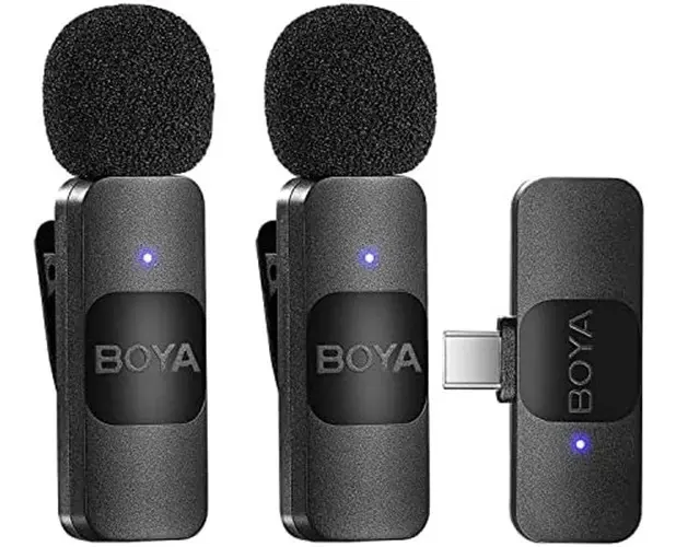 Microfone De Lapela Boya By V20 Wireless Compativel Com Dispositivos Com Portas USB C Android